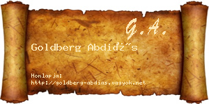 Goldberg Abdiás névjegykártya